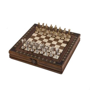 30,5 cm Hero Chess Set - Houten handgemaakte walnut chess