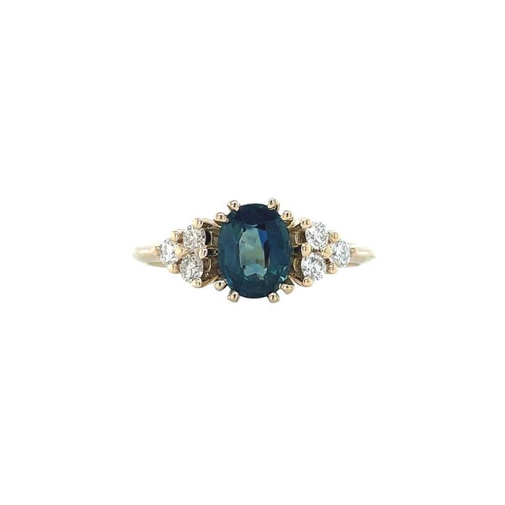 Audrey ring 14 krt - Sapphire, Sieraden, Tassen en Uiterlijk, Ringen, Nieuw, Ophalen of Verzenden