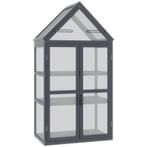 TRUUSK Broeikas met 3 Planken - Massief Hout - Polycarbonaat, Tuin en Terras, Verzenden, Nieuw