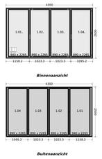 Super prijzen voor harmonica deur 4300 x 2500 hoog zwart, Doe-het-zelf en Verbouw, Ophalen, 225 cm of meer, Overige typen, Inclusief glas