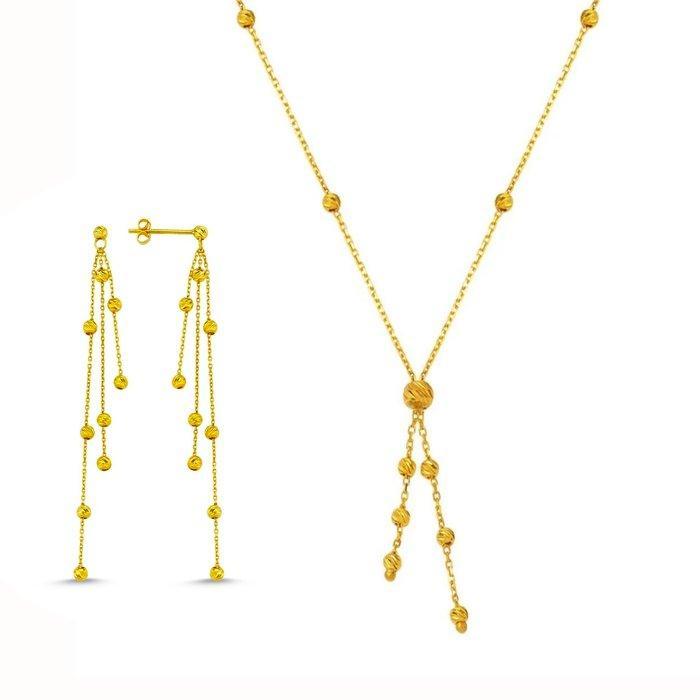 Handmade - 2-delige sieradenset - 14 karaat Geel goud -, Sieraden, Tassen en Uiterlijk, Antieke sieraden