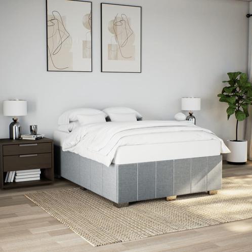 vidaXL Bedframe zonder matras stof lichtgrijs 140x190 cm, Huis en Inrichting, Slaapkamer | Bedden, 140 cm, 190 cm of minder, Grijs
