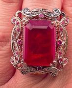 Zonder Minimumprijs - Ring - 9 kt. Roségoud, Zilver Robijn -, Nieuw