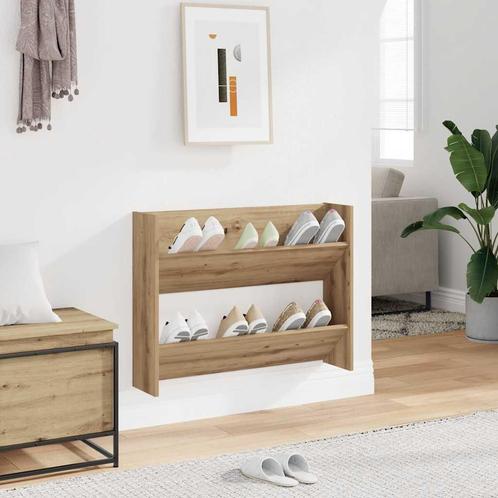 vidaXL Wandschoenenkast 80x18x60 cm bewerkt hout artisanaal, Huis en Inrichting, Kasten | Schoenenrekken, Nieuw, Verzenden
