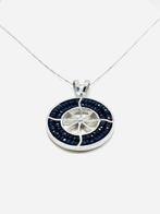 Ketting met hanger - 18 karaat Witgoud - 2.80ct. tw. Saffier