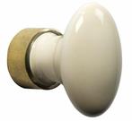 Meubelknop ovaal porselein 42mm ivoor/messing ongelakt, Ophalen of Verzenden, Nieuw
