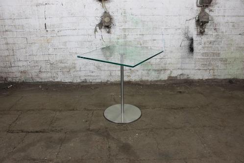 Vierkante tafel | Tweedehands | Glas | RVS | OT218, Zakelijke goederen, Kantoor en Winkelinrichting | Kantoormeubilair en Inrichting