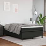 vidaXL Boxspring met matras kunstleer zwart 120x200 cm, Huis en Inrichting, Overige materialen, Verzenden, Zwart, Nieuw
