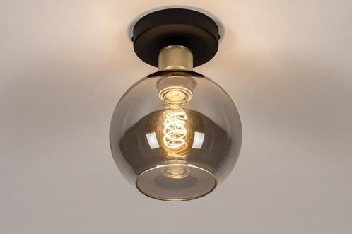 Rietveld Plafondlampen - Zwart, Grijs, Goud - Glas, Metaal, Huis en Inrichting, Lampen | Plafondlampen, Verzenden