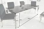 Eettafel Modern Barok 200cm zwart/ 37356, Huis en Inrichting, Tafels | Eettafels, Ophalen of Verzenden, Nieuw
