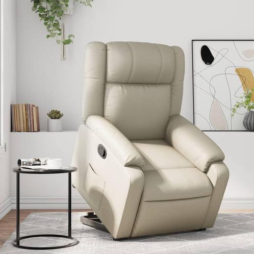 vidaXL Sta-op-stoel verstelbaar kunstleer crèmekleurig, Huis en Inrichting, Fauteuils, Nieuw, Verzenden