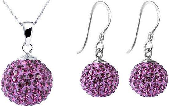 ESTOUS Sparkling Balls set, Ketting en Oorbellen Paars, Sieraden, Tassen en Uiterlijk, Oorbellen, Verzenden