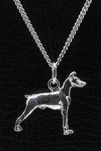 Zilveren Dwergpincher oren gecoupeerd ketting hanger - groot, Verzenden, Nieuw