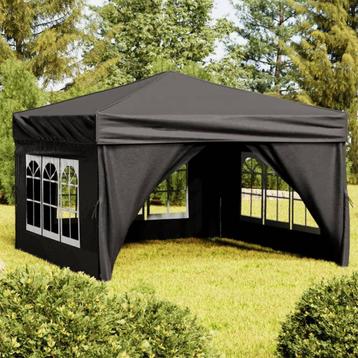 vidaXL Partytent inklapbaar met zijwanden 3x3 m zwart beschikbaar voor biedingen