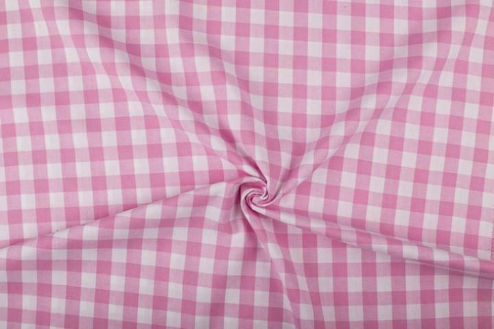 Boerenbont stof roze wit geruit - 18mm geruit, Hobby en Vrije tijd, Stoffen en Lappen, 120 cm of meer, 200 cm of meer, Roze, Nieuw
