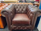 Chesterfield Maarssen !  Bruin Lederen Chesterfield Fauteuil, Ophalen, Zo goed als nieuw, Leer, Chesterfield