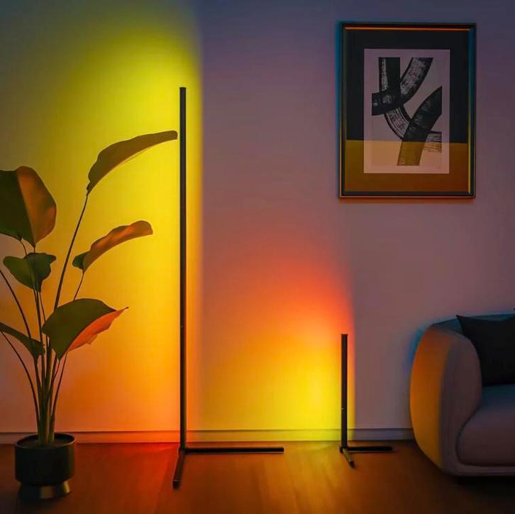 Slimme RGB LED Vloerlamp | 16 miljoen kleuren, dimbaar, app, Huis en Inrichting, Lampen | Vloerlampen, Nieuw, 100 tot 150 cm, Verzenden