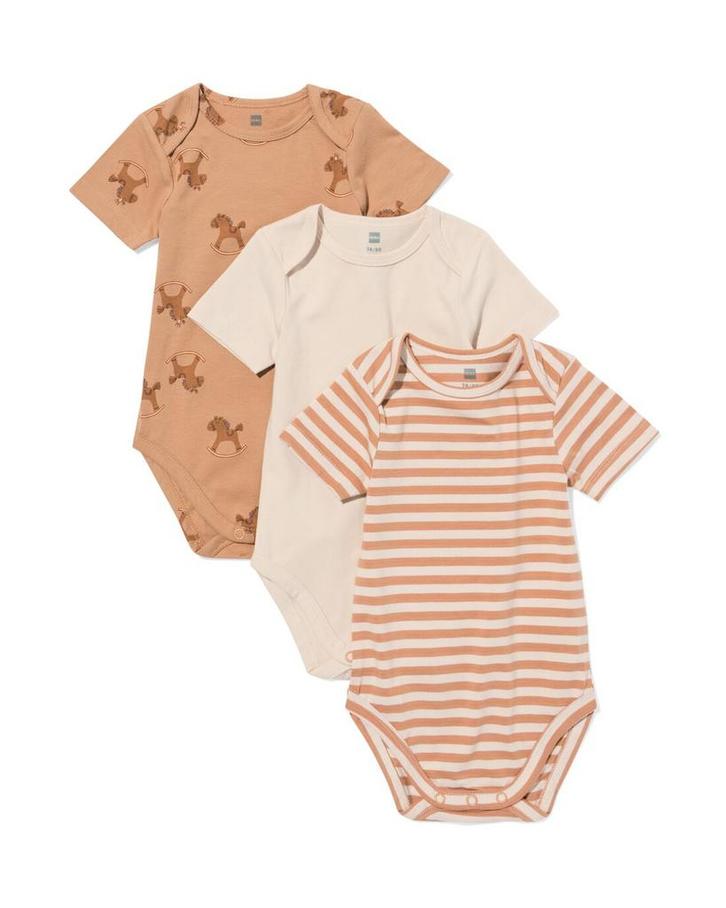 HEMA Rompers hobbelpaard - 3 stuks bruin, Kinderen en Baby's, Babykleding | Overige, Nieuw, Verzenden