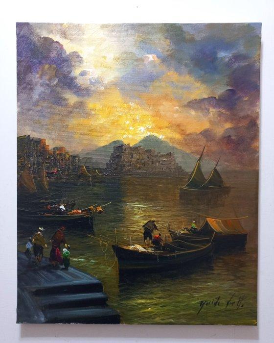Guido Vuotto (1964) - Marina di Mergellina (Napoli), Antiek en Kunst, Kunst | Schilderijen | Klassiek