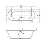 Ligbad Xellanz Santino SQ Inbouw 180x80x49 cm Acryl Mat Wit, Ophalen of Verzenden, Nieuw