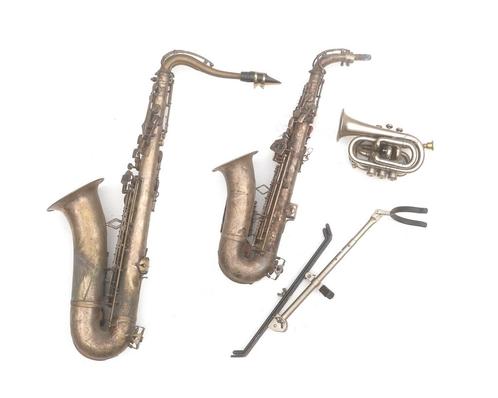 Blaasinstrumenten messing zaktrompet, London, Bessons, Antiek en Kunst, Curiosa en Brocante
