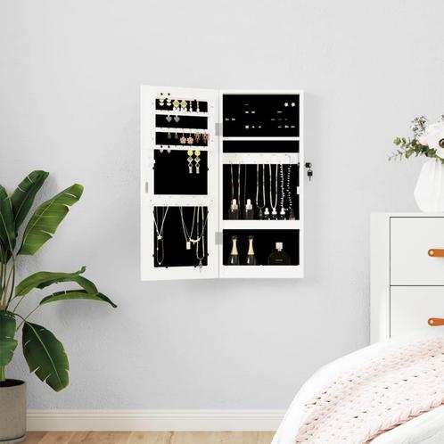 vidaXL Sieradenkast met spiegel wandgemonteerd 30x8,5x67 cm, Huis en Inrichting, Woonaccessoires | Spiegels, Nieuw, Verzenden