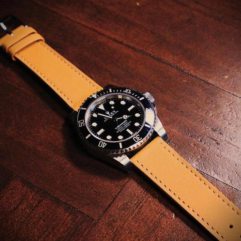Horlogeband Baranil kalfsleder Valencia Orange, Sieraden, Tassen en Uiterlijk, Horloges | Heren, Nieuw, Verzenden