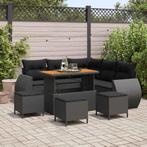 vidaXL Tuin Sofa Set 9 pcs Zwart poly rattan, Tuin en Terras, Tuinsets en Loungesets, Verzenden, Nieuw