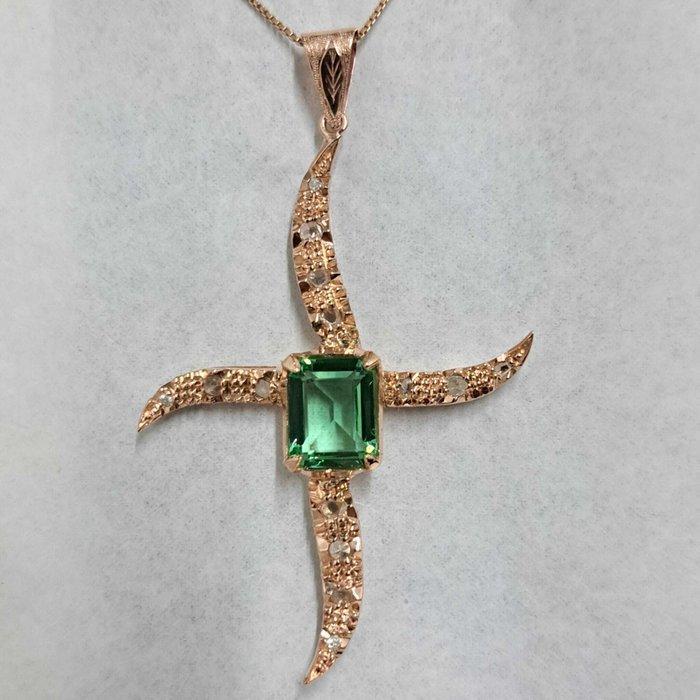 Zonder minimumprijs - Hanger - 9 kt. Roségoud, Zilver -, Sieraden, Tassen en Uiterlijk, Antieke sieraden