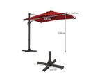 Coast Zweefparasol - Rechthoekig - 360° draaibaar - Rood -, Verzenden, Nieuw