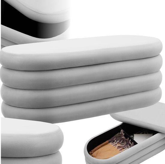 2dekans | tectake® gestoffeerde bank Altu met opbergruimte –, Huis en Inrichting, Banken | Bankstellen, Zo goed als nieuw, Ophalen of Verzenden