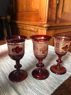 Bekerglas (10) - Glas - 10 antieke boheems glazen, Antiek en Kunst, Antiek | Glas en Kristal