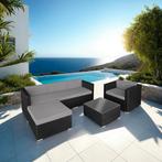 Wicker zitgroep Milaan - zwart / grijs, Tuin en Terras, Tuinsets en Loungesets, Verzenden, Nieuw