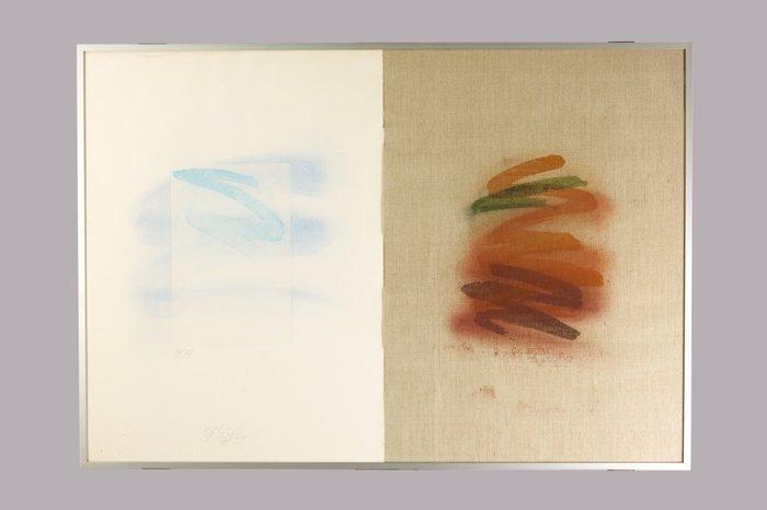 Bernhard Lüthi (1938) - Ohne Titel, oil on canvas and print, Antiek en Kunst, Antiek | Overige Antiek