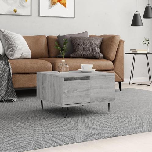 vidaXL Salontafel 55x55x36,5 cm bewerkt hout grijs sonoma, Huis en Inrichting, Tafels | Salontafels, 50 tot 100 cm, Nieuw, Overige houtsoorten