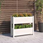 vidaXL Plantenbak 77x25x66 cm massief grenenhout wit, Tuin en Terras, Bloembakken en Plantenbakken, Verzenden, Nieuw, 60 tot 100 cm