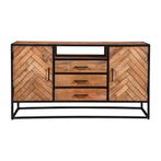 Dressoir Mangohout Kjeld 145 cm, Huis en Inrichting, Kasten | Dressoirs, 100 tot 150 cm, Verzenden, Nieuw, Industriële meubels