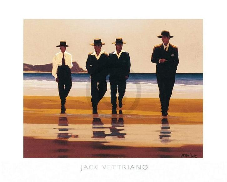 Kunstdruk Jack Vettriano - The Billy Boys 80x60cm, Huis en Inrichting, Woonaccessoires | Schilderijen, Tekeningen en Foto's, Nieuw