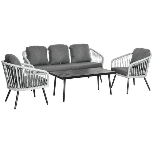 TRUUSK Polyrattan Tuinmeubelset Voor 5 Personen, Zitgroep Me, Tuin en Terras, Overige Tuin en Terras, Nieuw, Verzenden