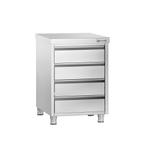 GGM Gastro | Ladekast PREMIUM met 4 laden - 500x700mm |, Verzenden, Nieuw in verpakking, RVS Meubilair