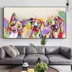 Canvas Schilderij XL 3 Kleurige Honden - 60 x 120 cm, Verzenden, Nieuw
