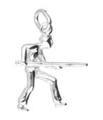 Zilveren Biljarter ketting hanger, Verzenden, Nieuw