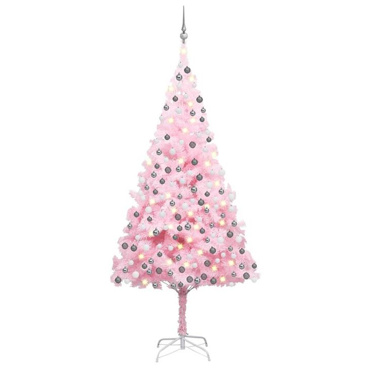 vidaXL Kunstkerstboom met verlichting en kerstballen 210 cm, Diversen, Kerst, Nieuw, Verzenden