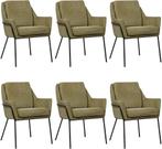 Set van 6 Leren design eetkamerstoelen - Echt leer, Industri, Overige kleuren, Nieuw, Leer, Ophalen of Verzenden