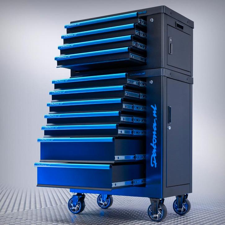 Datona Gereedschapswagen met 7 lades + gereedschapskist met, Doe-het-zelf en Verbouw, Gereedschapskisten, Nieuw, Ophalen of Verzenden