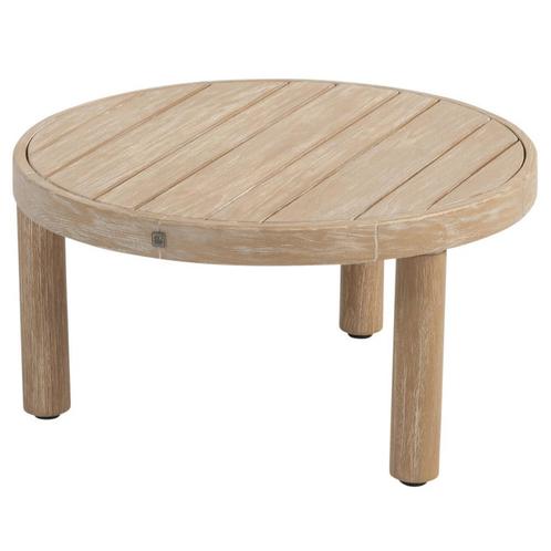 Sem lounge tuintafel 60x32 cm rond brushed teak 4 Seasons, Tuin en Terras, Tuintafels, Nieuw, Teakhout, Ophalen of Verzenden