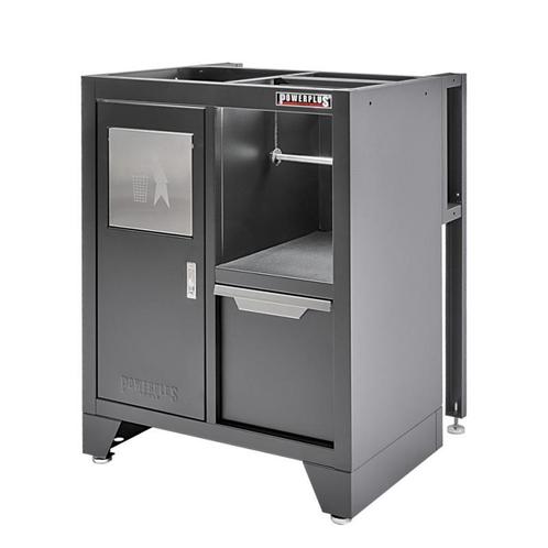 Matzwarte werkplaatskast met afvalbak 68 x 46 x 91 cm., Doe-het-zelf en Verbouw, Werkbanken, Ophalen of Verzenden