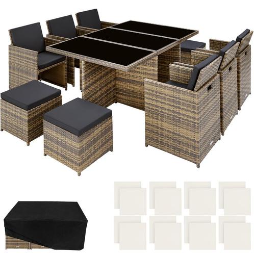 Wicker zitgroep New York 6+4+1 met aluminium frame en besche, Tuin en Terras, Tuinsets en Loungesets, Verzenden