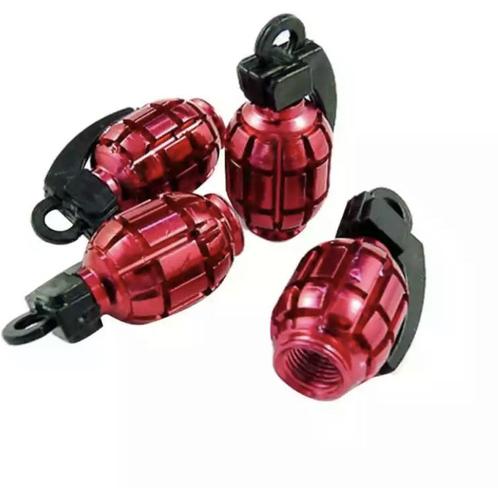 TT-products ventieldoppen Red Grenades handgranaat 4 stuks, Auto diversen, Auto-accessoires, Ophalen of Verzenden