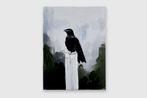 Matthieu van Riel - Black Bird on a White Pole, Antiek en Kunst